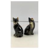 Black cats w/ green eyes salt & pepper shakers
