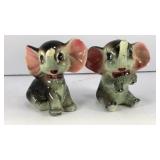 Cute elephants ceramic salt and pepper shakers