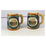 Beer steins w/ deer ceramic salt & pepper shakers