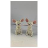White mice ceramic salt and pepper shakers