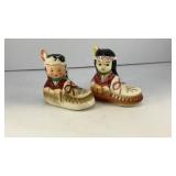 Native American moccasins salt & pepper shakers