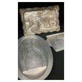 (3) Aluminum serving trays w/ wildlife motifs