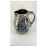 Salt-glazed stoneware pitcher Rowe Pottery 1987
