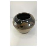 Handthrown brown glaze stoneware pottery vase 1975