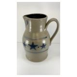 Salt-glazed stoneware pitcher by Rowe Pottery 1996