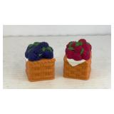 Acrylic basket of berries salt & pepper shakers