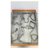 (7) Tin Christmas cookie cutters, various shapes
