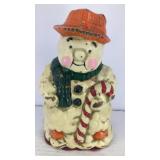 Cast iron painted snowman 7' x 4.5' x 1.5'