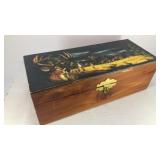 Cedar box w/ deer scene on lid 9' x 4' x 3'