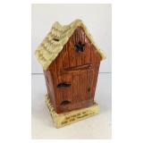 5.5' plaster Outhouse Bank for the Thinking Man