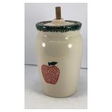 7' mini ceramic butter churner w/ apple decor