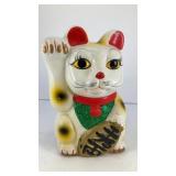 6.5' tall Japanese Lucky Cat ceramic coin bank
