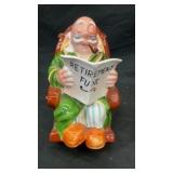 Lefton ceramic grandpa in rocking chair coin bank
