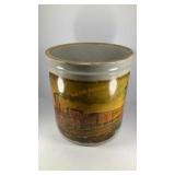 2 gal Red Wing stoneware crock w/ train design