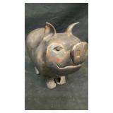 Vintage metal piggy bank 9.5' x 7.5' x 4.5'