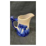 6' ceramic pitcher w/ blue Native American motif
