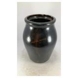 dark brown stoneware jar or vase (no markings)