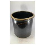 White's Pottery Works dark brown stoneware crock
