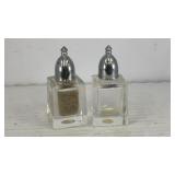 Glass ice cubes salt & pepper shakers