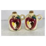 Ceramic apple cider jugs salt & pepper shakers