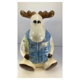 11' Whimsical Fishermoose ceramic cookie jar