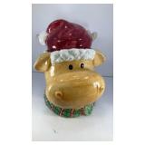 10' ceramic Christmas Moose cookie jar
