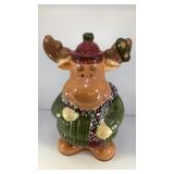 12' ceramic Holiday Moose cookie jar
