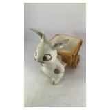 Ceramic rabbit pulling a cart planter 6'x5.5'x4'