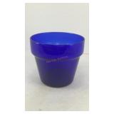 Blue glass planter pot 4' x 3.5'