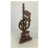 Miniature wooden spinet spinning wheel 3' x 8'