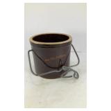Dark brown stoneware ceramic crock, no lid