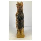 Native American chief carved of natural stone 11'