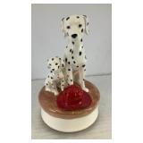 Dalmations and fire helmet music box 6.25' x 3.5'