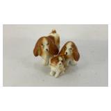 (3) ceramic Spaniel dog miniatures