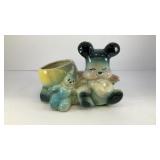 7' ceramic nursery bear and doll figurine