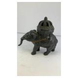 6' cast iron elephant incense burner
