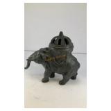 6' cast iron elephant incense burner