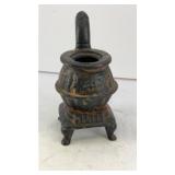 5' vintage mini cast iron potbelly stove