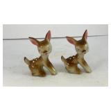 (2) super adorbable ceramic baby deer figurines
