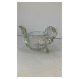clear crystal glass squirrel votive candle holder