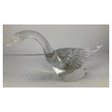 8.5'x4.5' Heisey Glass clear crystal swam figurine