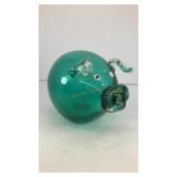5.5' x 4' teal hand blown glass pig