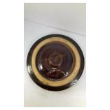 Fulton, NY stoneware crock lid, two-tone