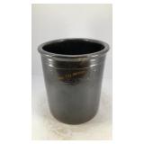 1/2 gallon dark brown stoneware crock 6' x 6.5'