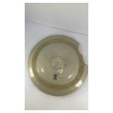 2 gallon stoneware crock lid, chunk missing