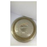 3 gallon stoneware crock lid, fancy flower design