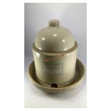 Red Wing stoneware poultry drinking fount & feeder