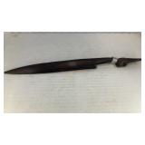 12' ebony African motif letter opener