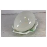 Porcelain egg in leaf tray 4' x 3' x 3'