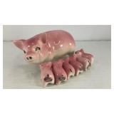 Porcelain pig sow and (6) piglets
